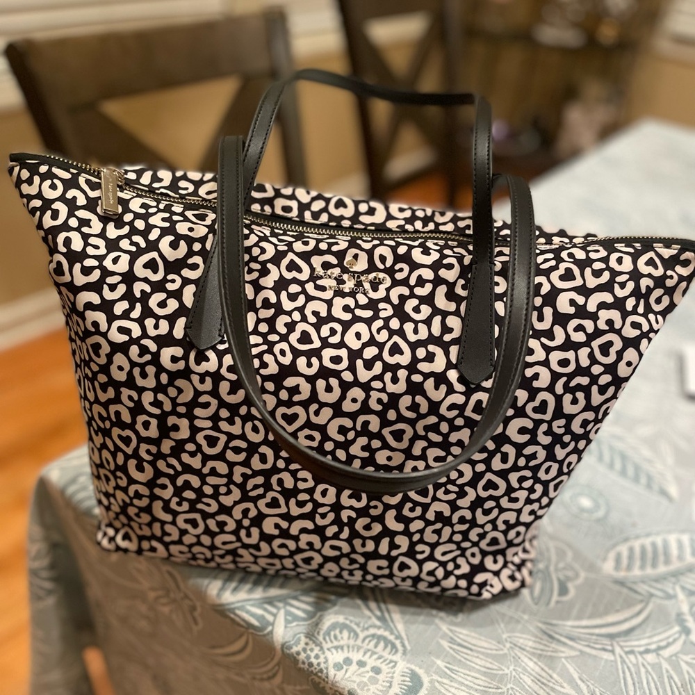 Kate Spade Kitt Nylon Leopard Extra Large Tote